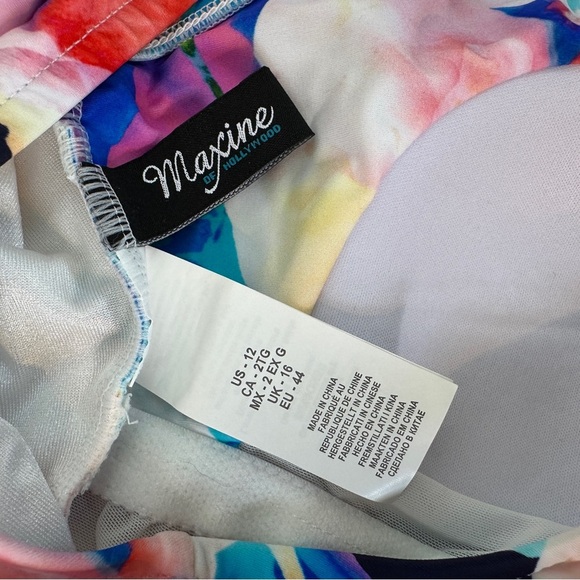 Maxine of Hollywood | Floral One Piece Swimsuit |Tummy Control Shirred Front - Picture 7 of 7